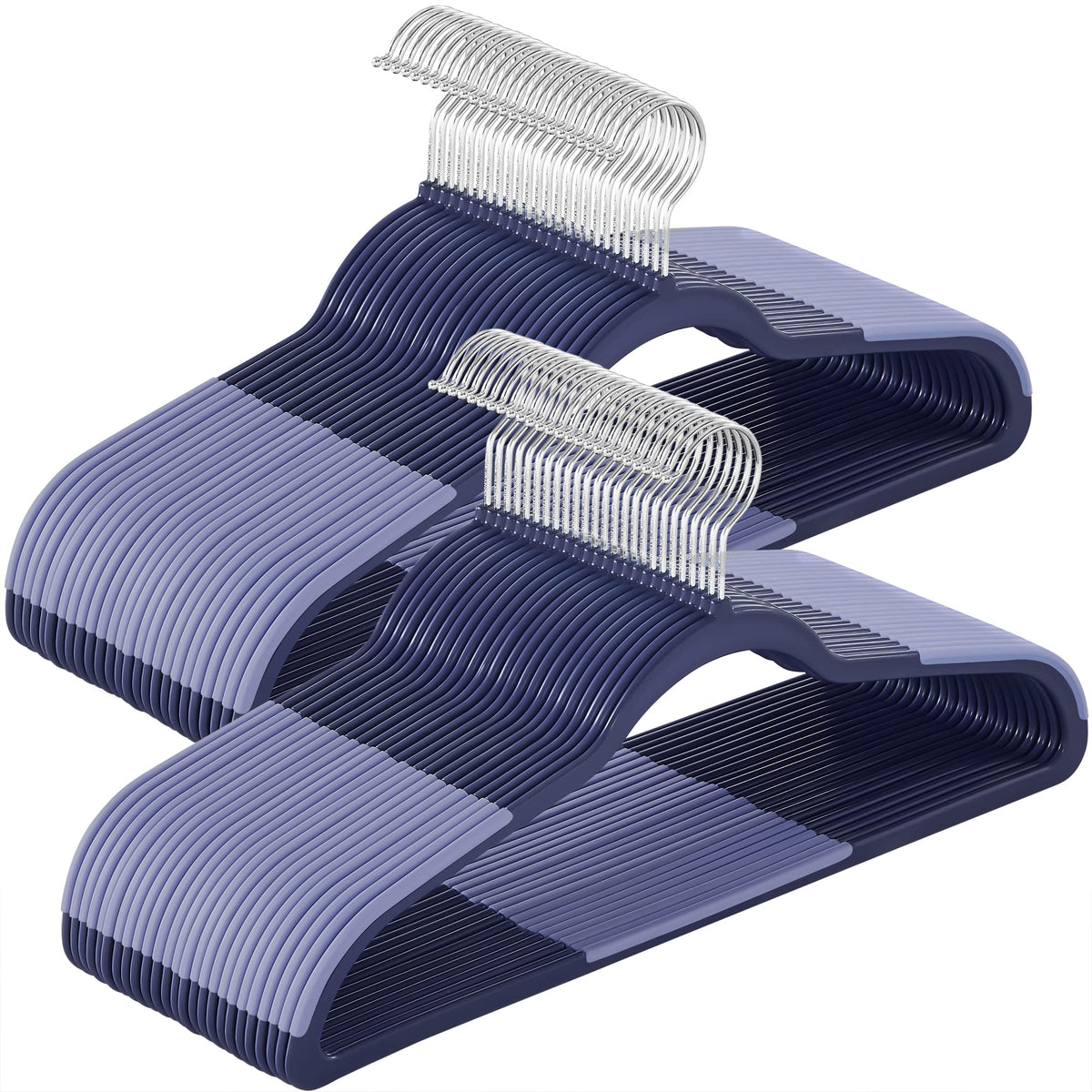 Songmics 50-pack plastic hangers save closet space with a slim profile.