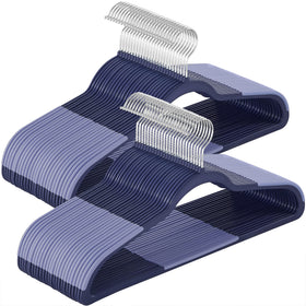 Songmics 50-pack plastic hangers save closet space with a slim profile.