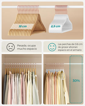 SongMICS 50-pack white hangers for organized closets