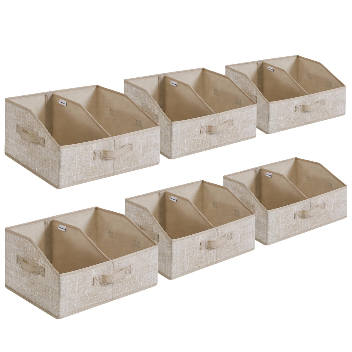 SONGMICS 6-pack storage baskets folded for organization in a living space
