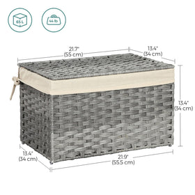 SONGMICS 65-liter capacity basket is ideal for blankets or laundry.