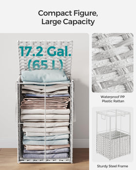 SONGMICS 65L capacity foldable laundry hamper design for versatile storage