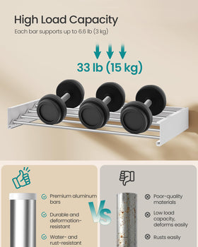 SongMics aluminum alloy bars resist rust for durable daily drying.