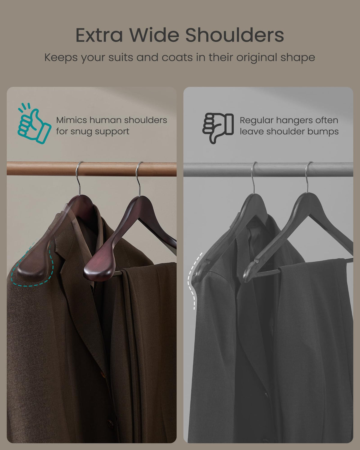 SONGMICS anti-slip bar keeps pants in place and wrinkle-free.