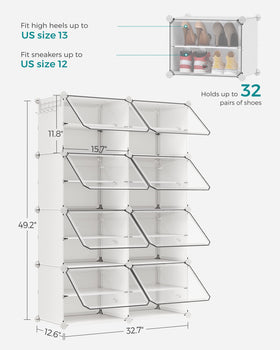 SONGMICS assembly-hammer included shoe rack enables quick setup.
