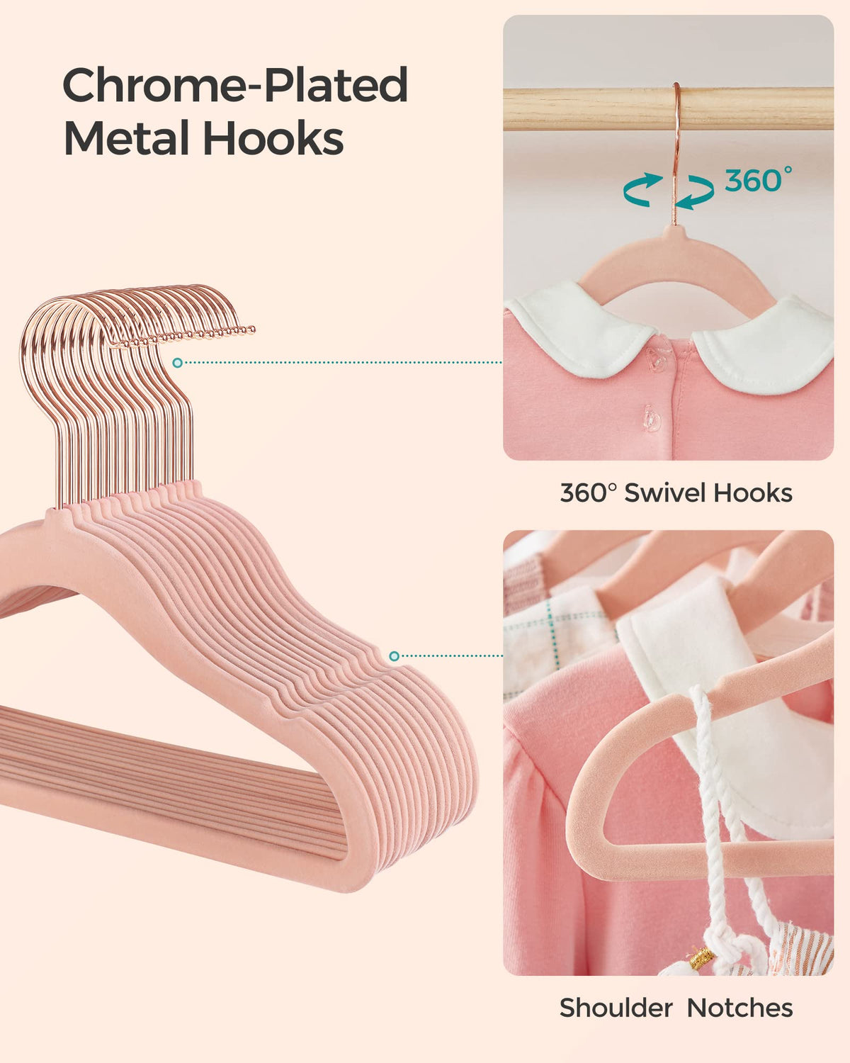 Sturdy ABS plastic and metal hook construction for daily use