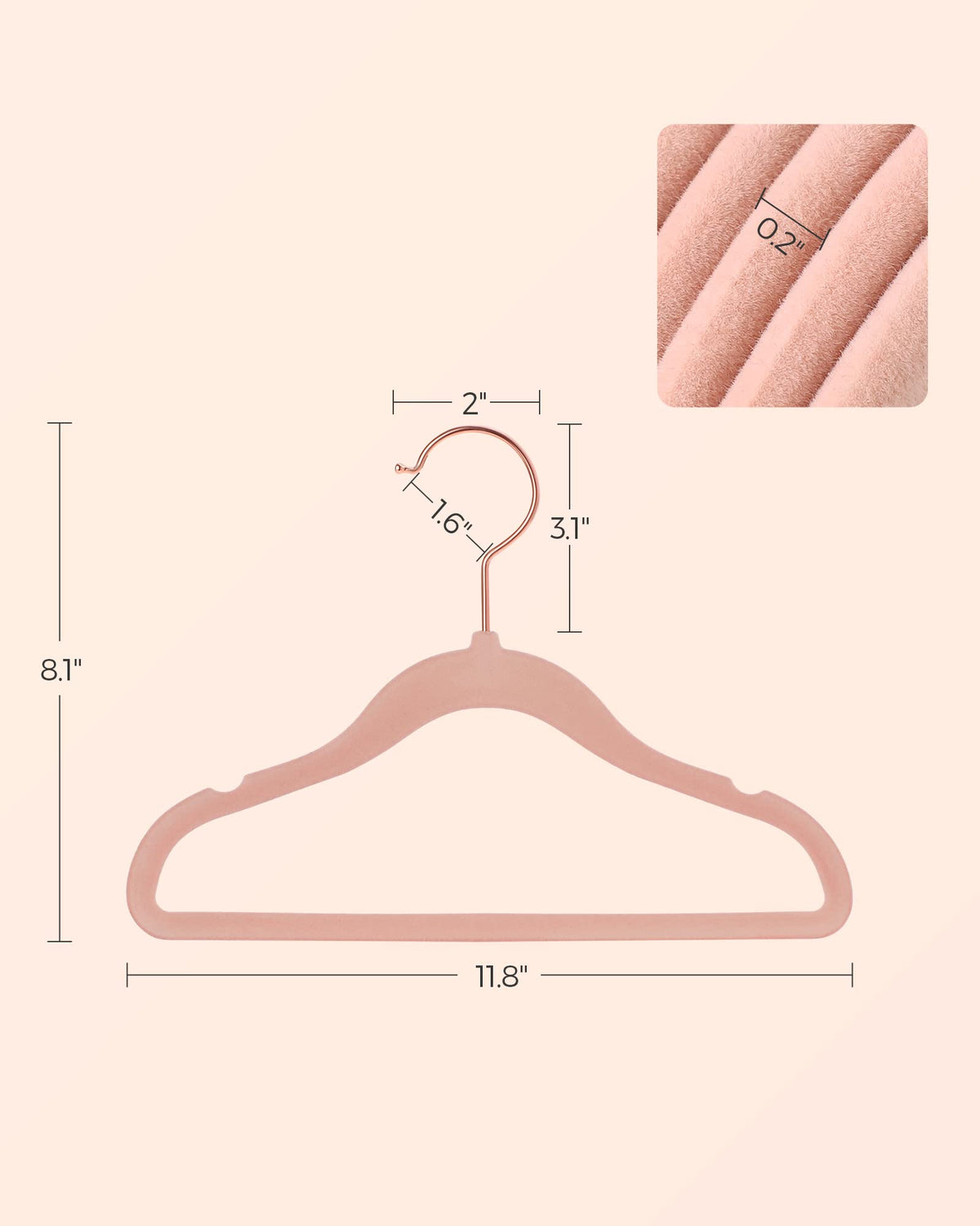 Durable ABS plastic with metal hooks holds up to 3 kg per hanger