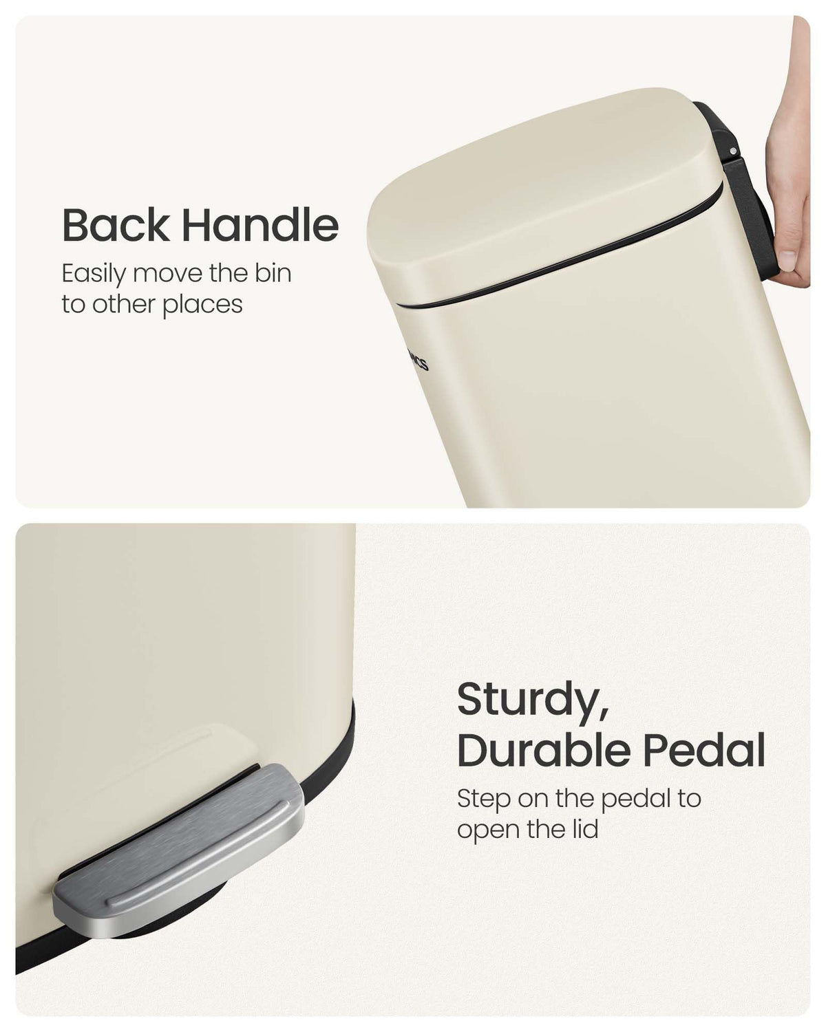 Songmics back handle enables easy moving around the kitchen.