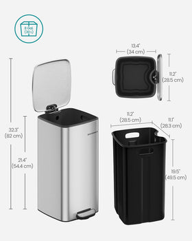 SONGMICS bag securing hole simplifies liner changes and prevents slips.