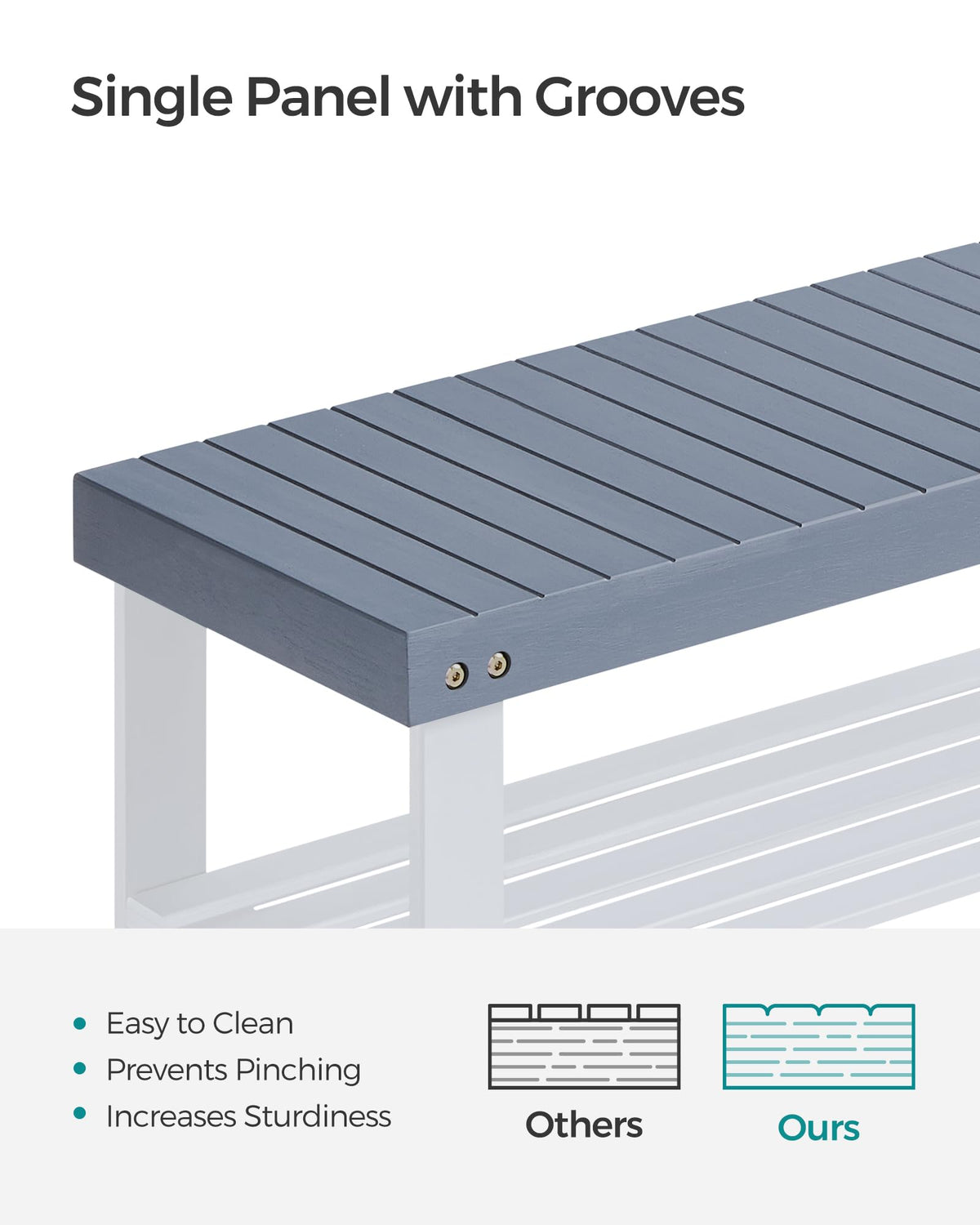 SONGMICS durable bamboo construction supports daily use with a natural, stylish look.