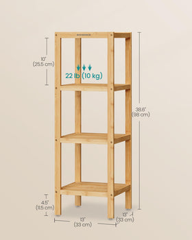 SONGMICS bamboo shelf bathroom display with moisture-friendly surface.