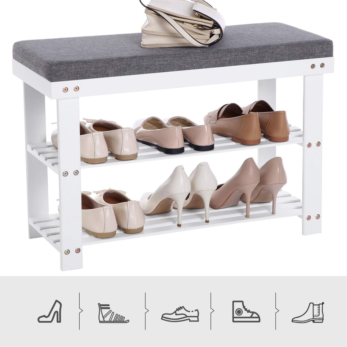 SONGMICS living room display shows versatile entryway furniture.