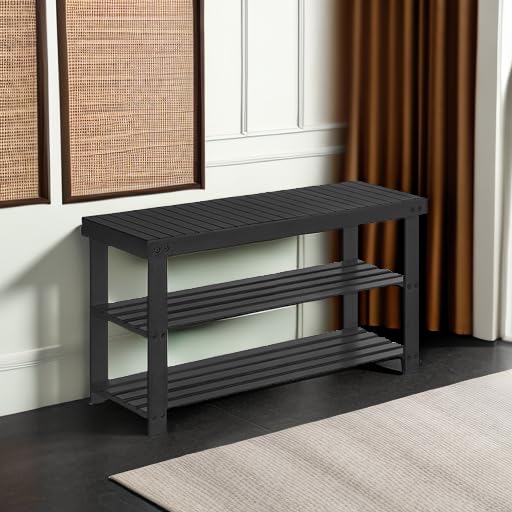 SONGMICS bamboo shoe rack bench easy assembly in minutes