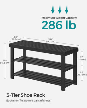 SONGMICS bamboo shoe rack bench entryway setup in living spaces
