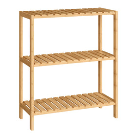 SongMICS bamboo storage shelf with assembly-friendly entryway setup