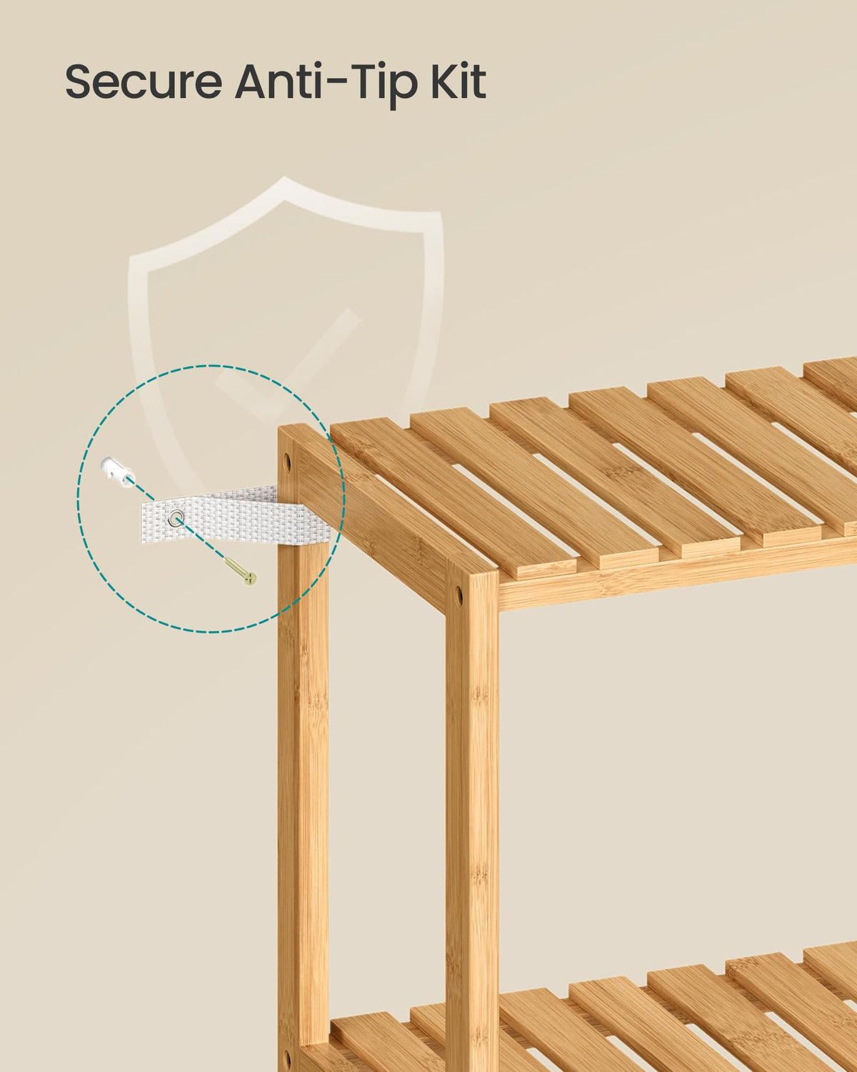 SongMICS bamboo storage shelf on balcony for neat plant display