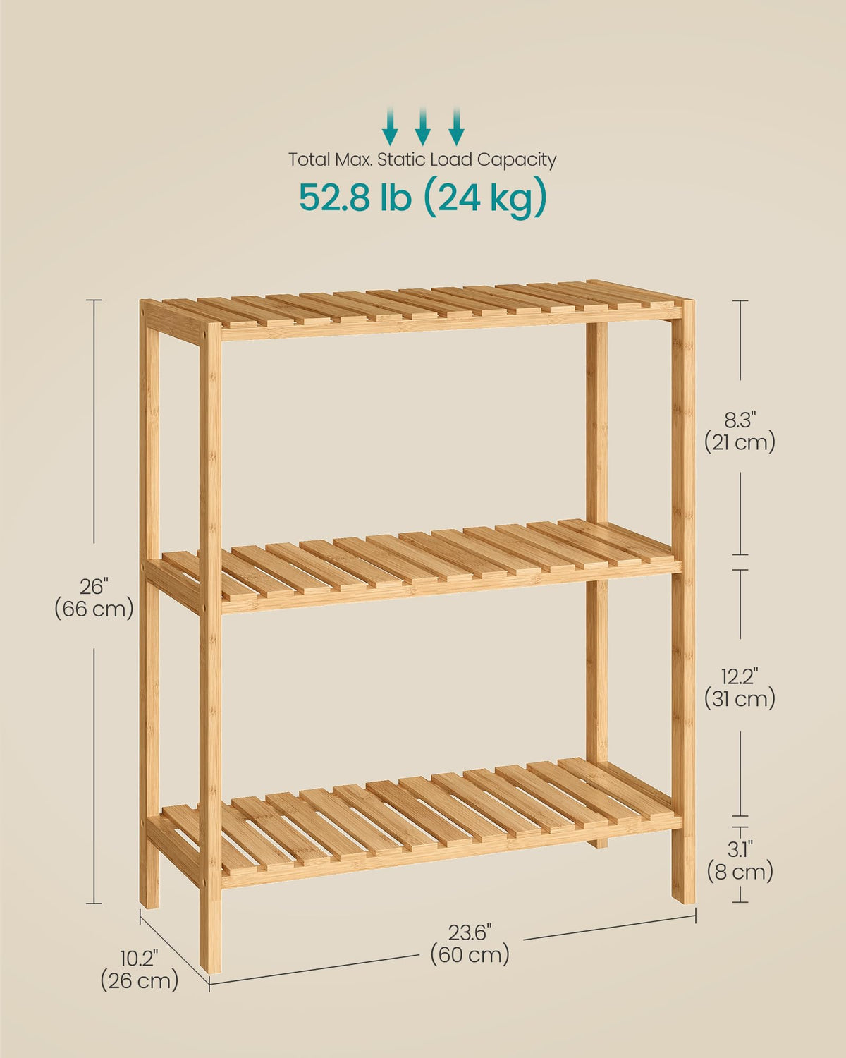 SongMICS bamboo storage shelf easy-clean surface for quick maintenance