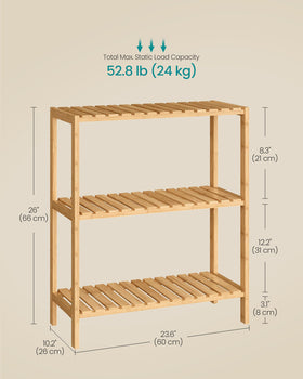 SongMICS bamboo storage shelf easy-clean surface for quick maintenance