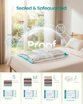 Songmics bedding and clothes compressed for space saving