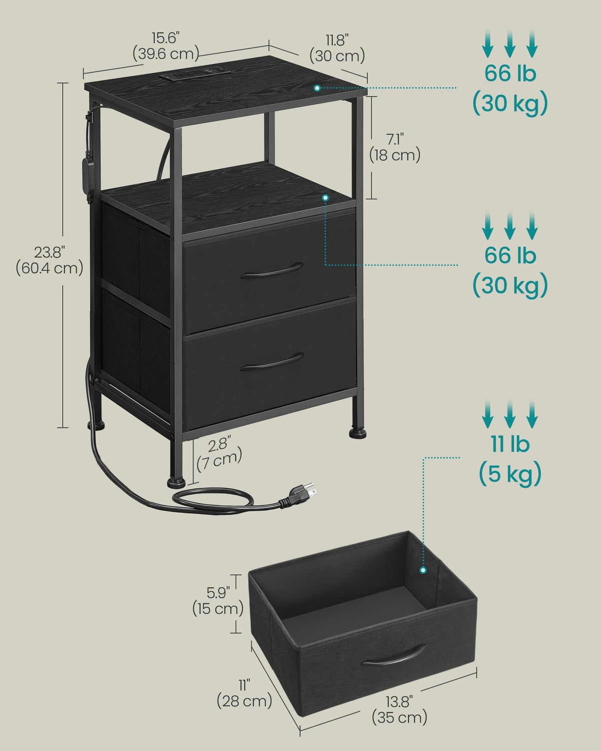 SONGMICS BELLAH anti-tip kit included for added safety