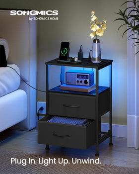 SONGMICS BELLAH nightstand app-controlled lighting to set mood