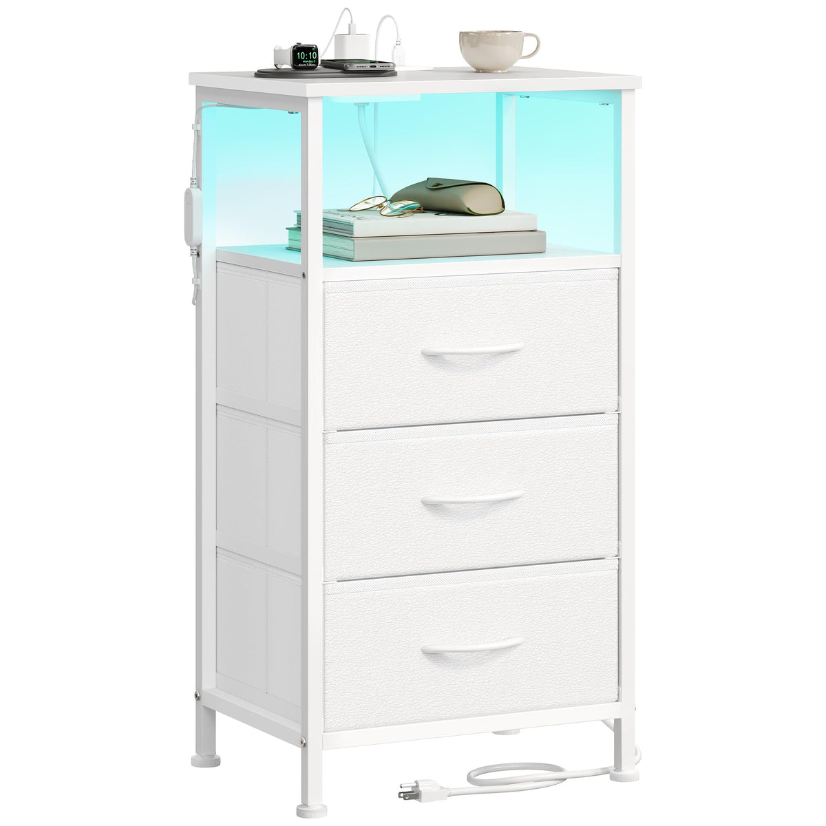 SONGMICS BELLAH nightstand with charging station powers devices within arm's reach