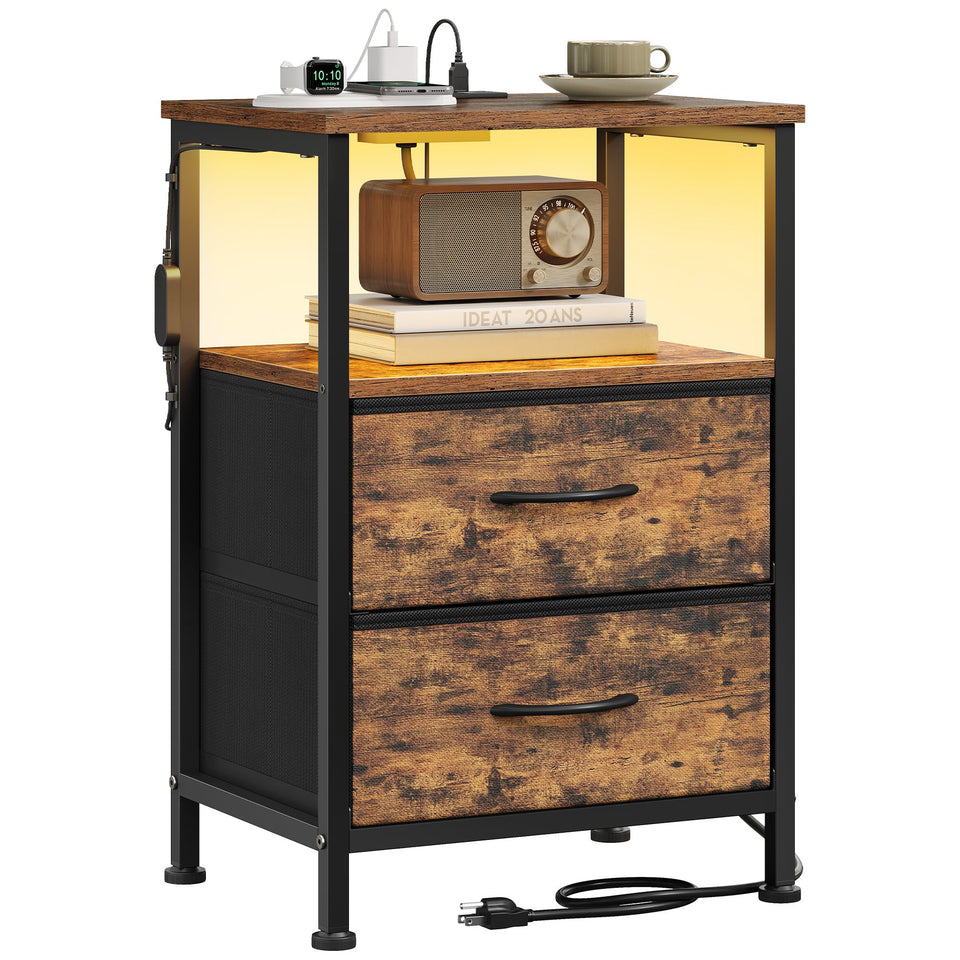 SongMics BELLAH nightstand with charging station enabling easy bedside device charging