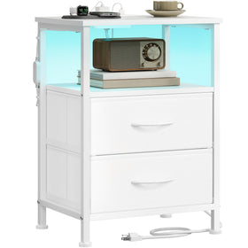 SONGMICS BELLAH nightstand front view with organized bedside storage.