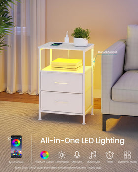 SONGMICS BELLAH nightstand app controlled LED lights mood lighting.