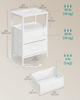 SONGMICS BELLAH nightstand open shelf ideal for books and devices.
