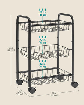 Songmics black steel mesh design adds a chic touch to any kitchen or laundry area.