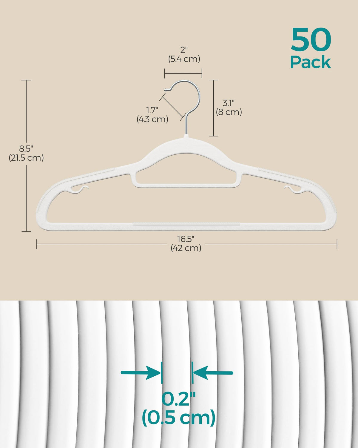 SONGMICS bottom bar holds pants and scarves for organized storage.