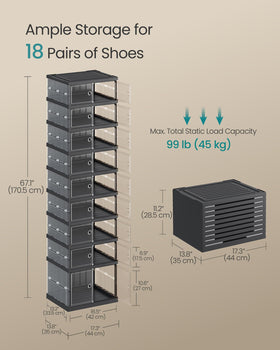 SONGMICS bottom boot compartment fits tall footwear neatly.