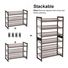SONGMICS bronze frame keeps up to 12 pairs organized in a garage setup