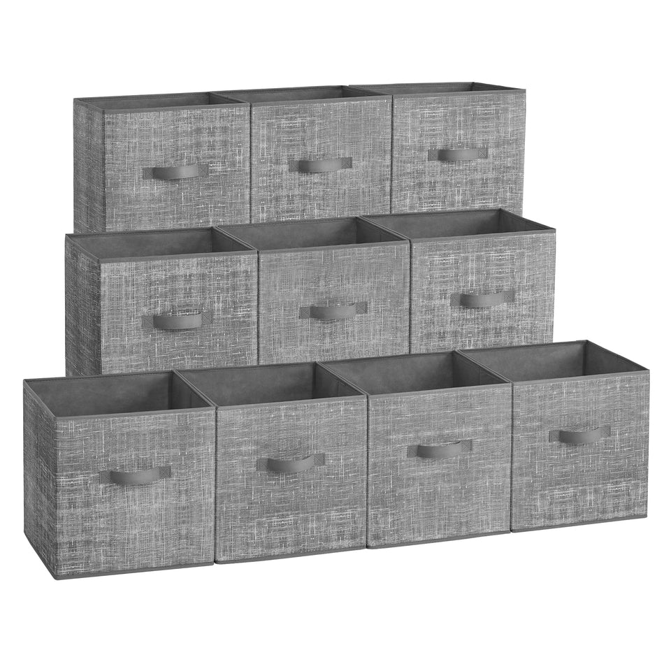 SONGMICS cattail gray storage cube front view with double handles for easy organization