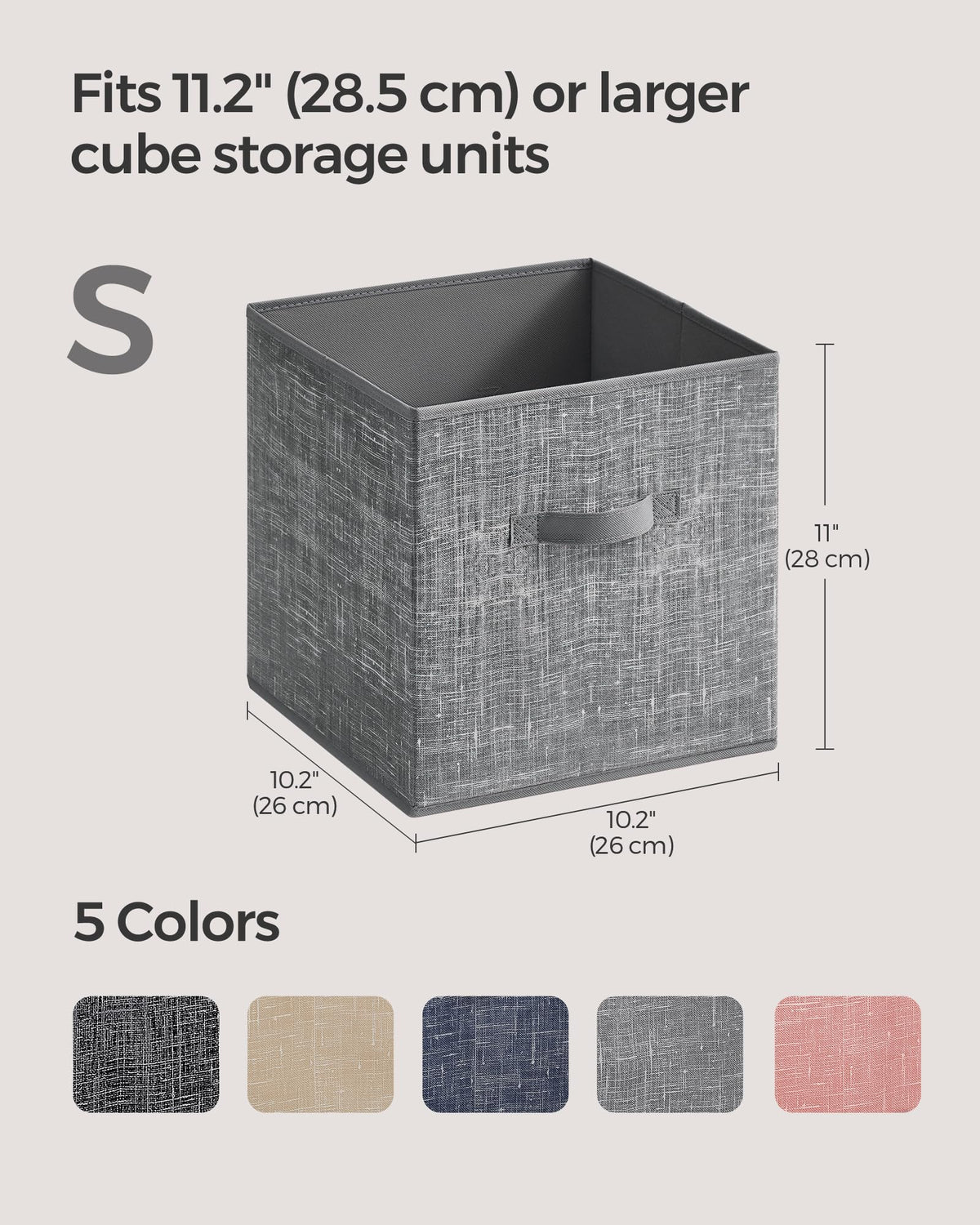 SONGMICS cattail gray storage cubes in-cube-organizer illustrate neat closet organization