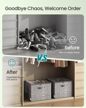 Clear protective lid keeps dust and moisture away from footwear.
