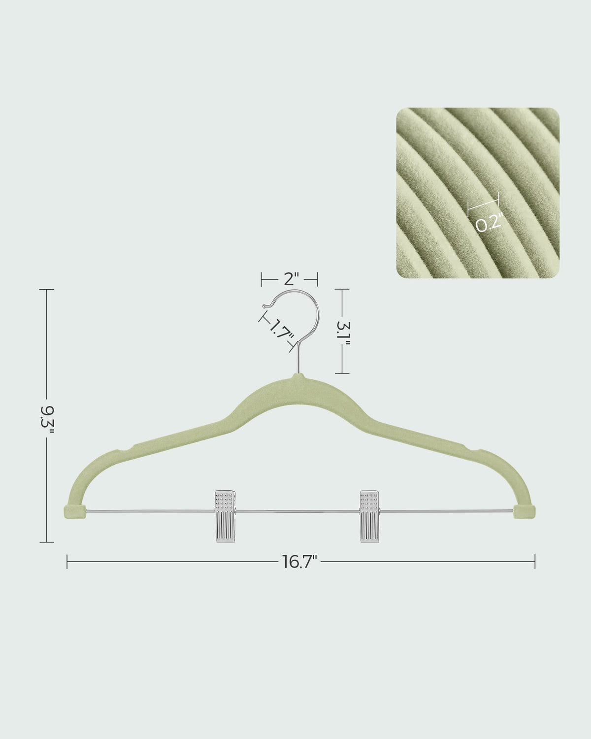 SONGMICS clip-end protection reduces marks on fabrics with PVC-coated ends.