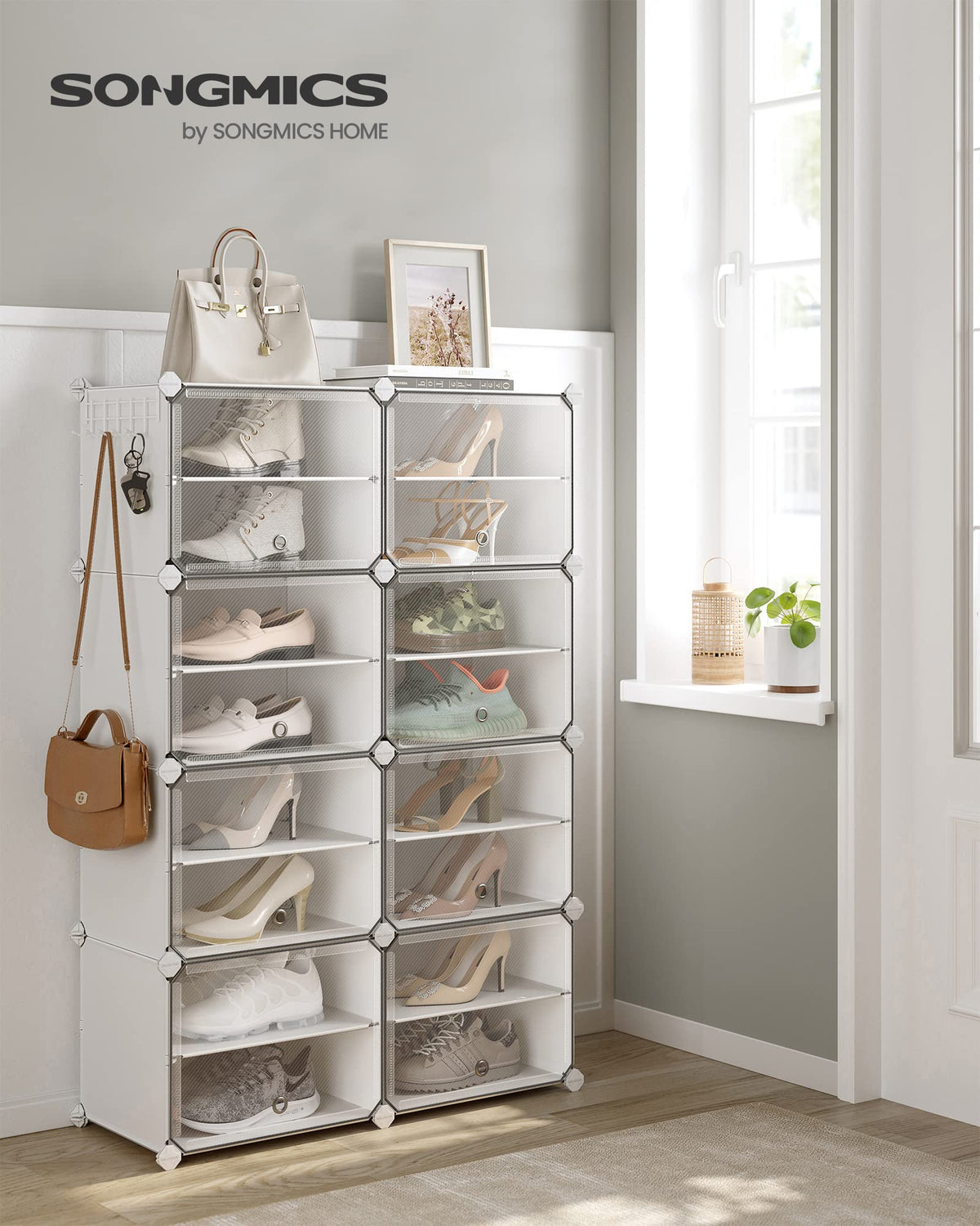 SONGMICS closet-entryway shoe storage keeps footwear neatly organized.