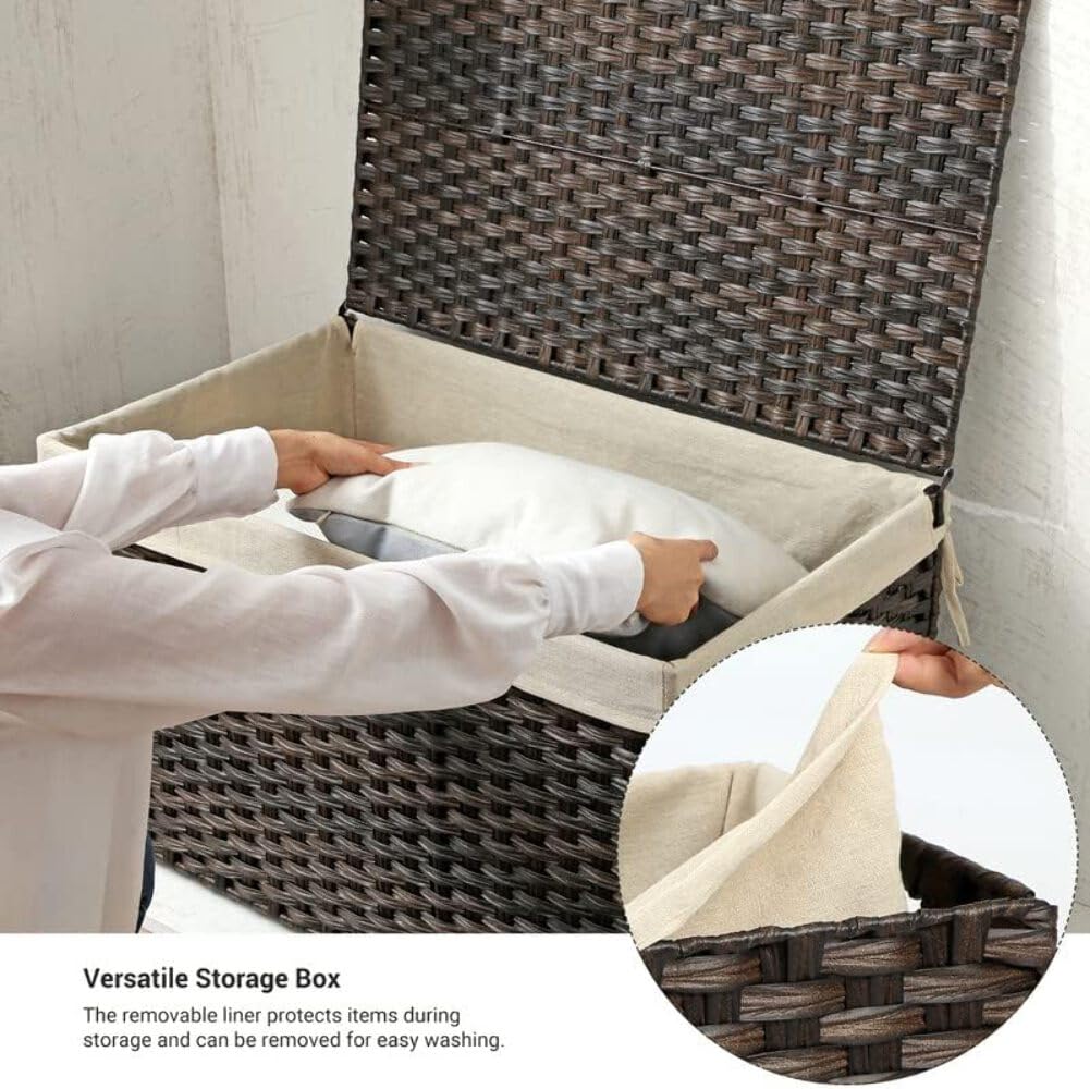 SONGMICS closet organization solution with a brown finish.