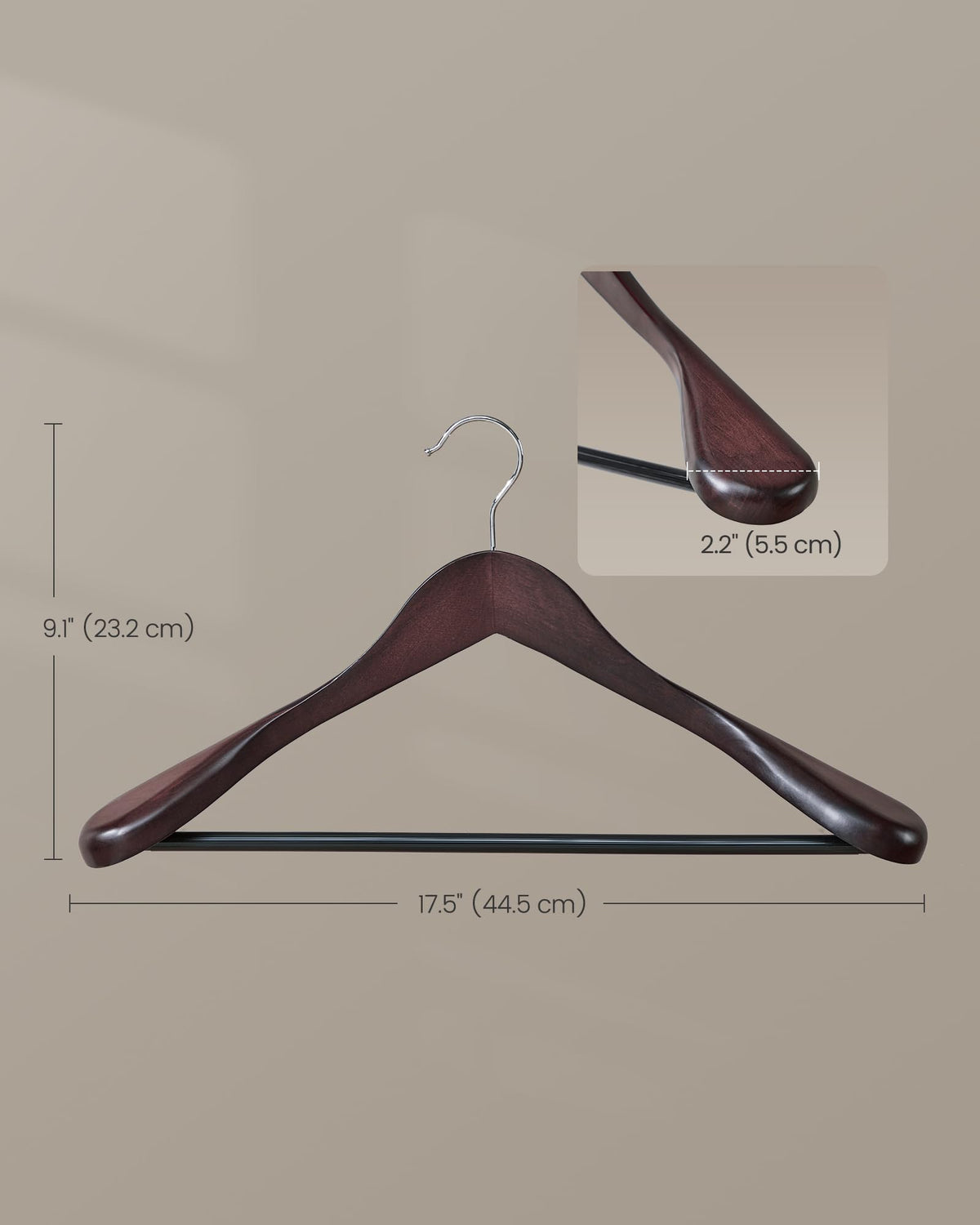 SONGMICS 22 lb capacity hanger keeps outfits secure during daily use.