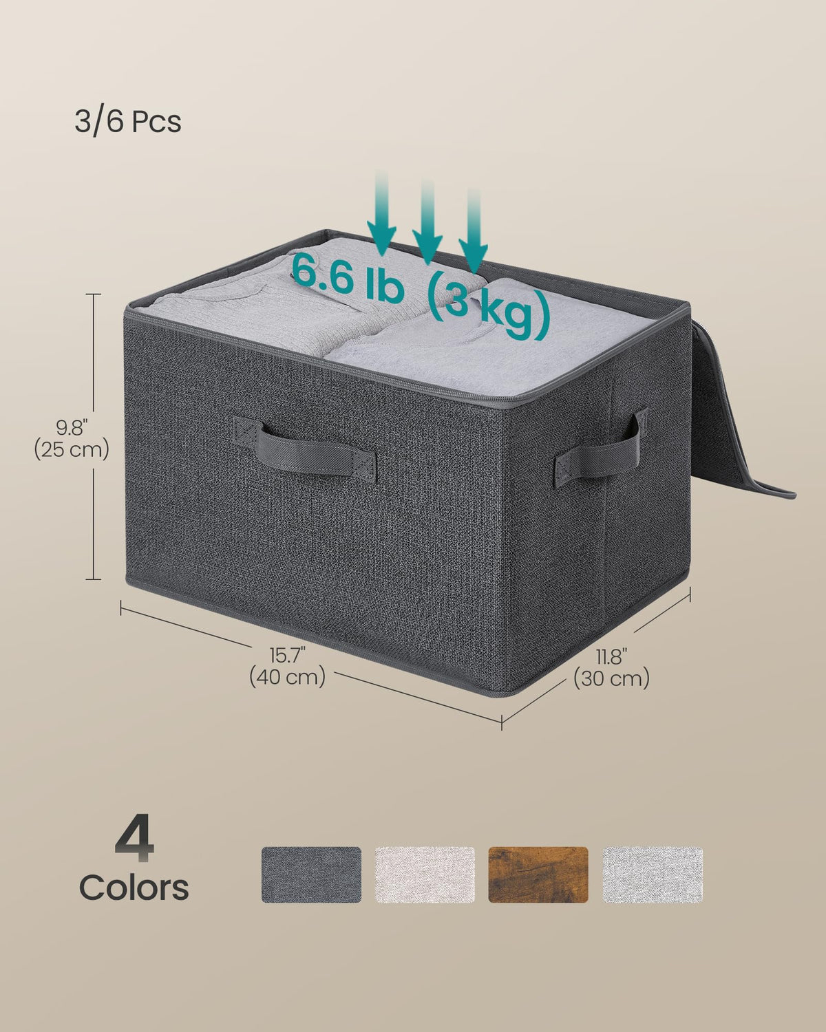 SONGMICS stackable storage solution for closets, under beds, and shelves.