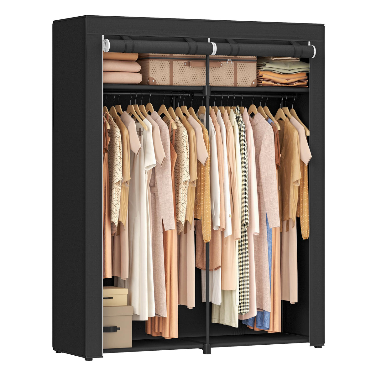 SONGMICS closet wardrobe assembly shows quick, tool-free setup for fast installation.
