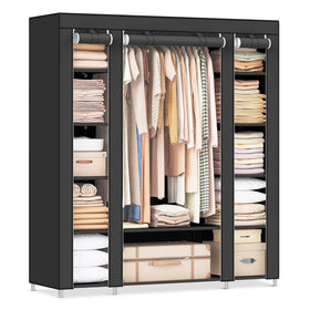 SONGMICS closet wardrobe with dust cover shields clothes from dust and moisture