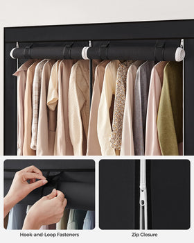 SONGMICS closet wardrobe in a bedroom provides clutter-free storage solution.