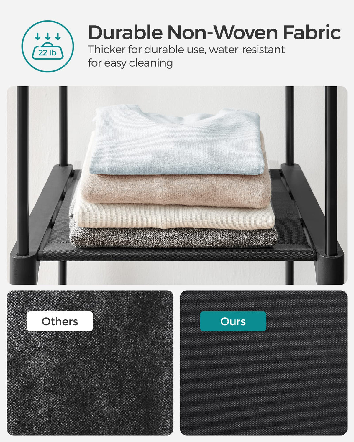 SONGMICS closet wardrobe tool-free setup ideal for small spaces and apartments.