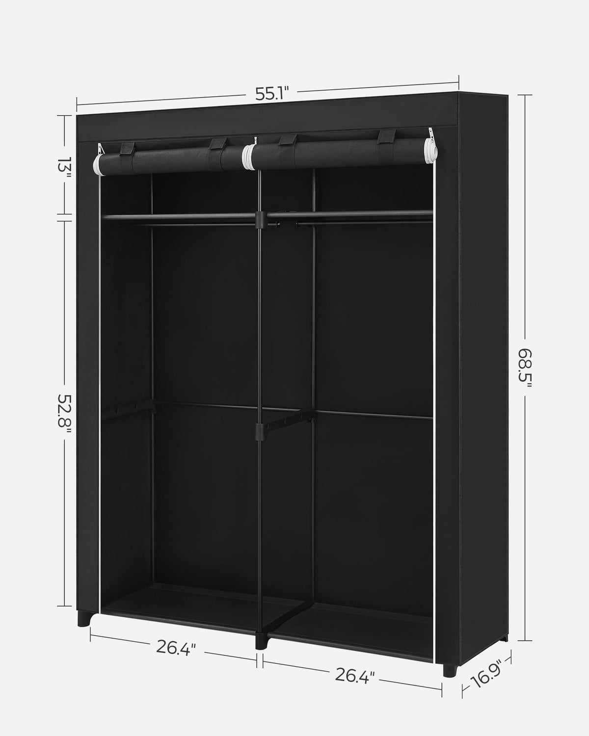 SONGMICS closet wardrobe zippered fabric cover keeps clothes clean and accessible.