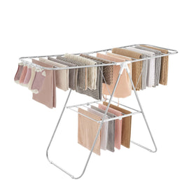 Songmics clothes drying rack with 24 hanging rods for large indoor drying loads.