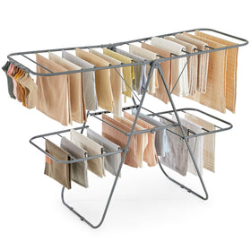 SONGMICS clothes drying rack with 4 wings offers ample space for large laundry loads