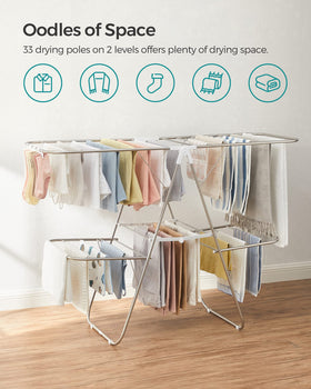 SONGMICS no-assembly rack folds for easy storage